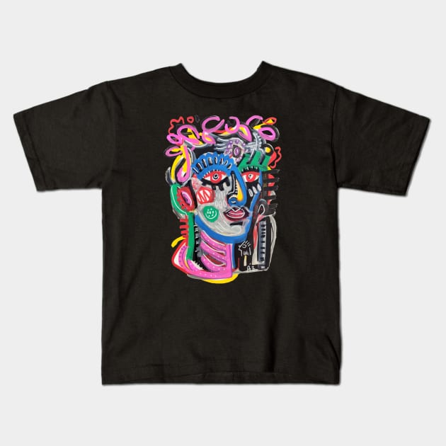 face Kids T-Shirt by Angel Rivas